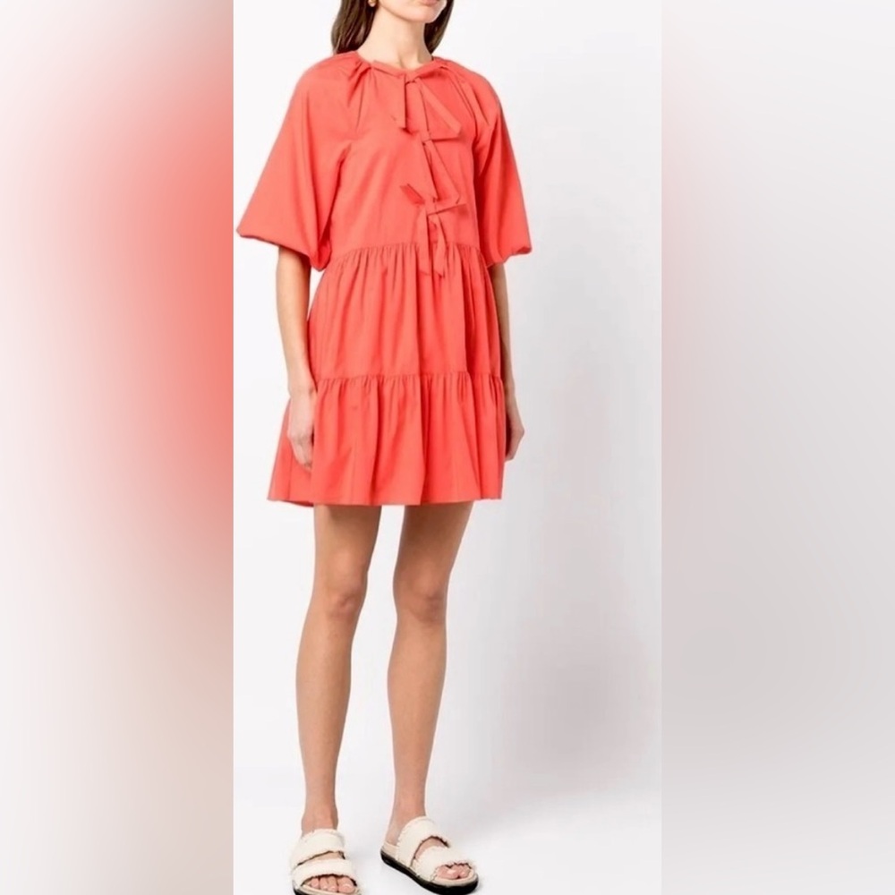 Cinq a Sept Puffed Sleeve Neon Coral
Lynn Dress w Front Bow Detailing
